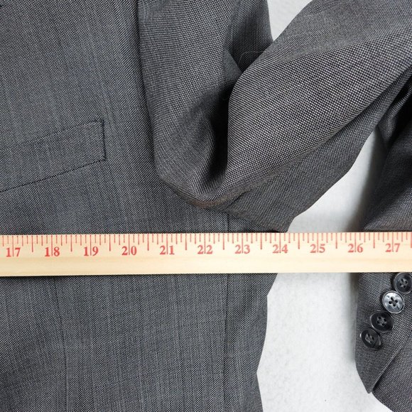 Calvin Klein Jacket Mens 46 Regular Gray Wool Slim Fit Blazer Suit Coat Career - Picture 6 of 15